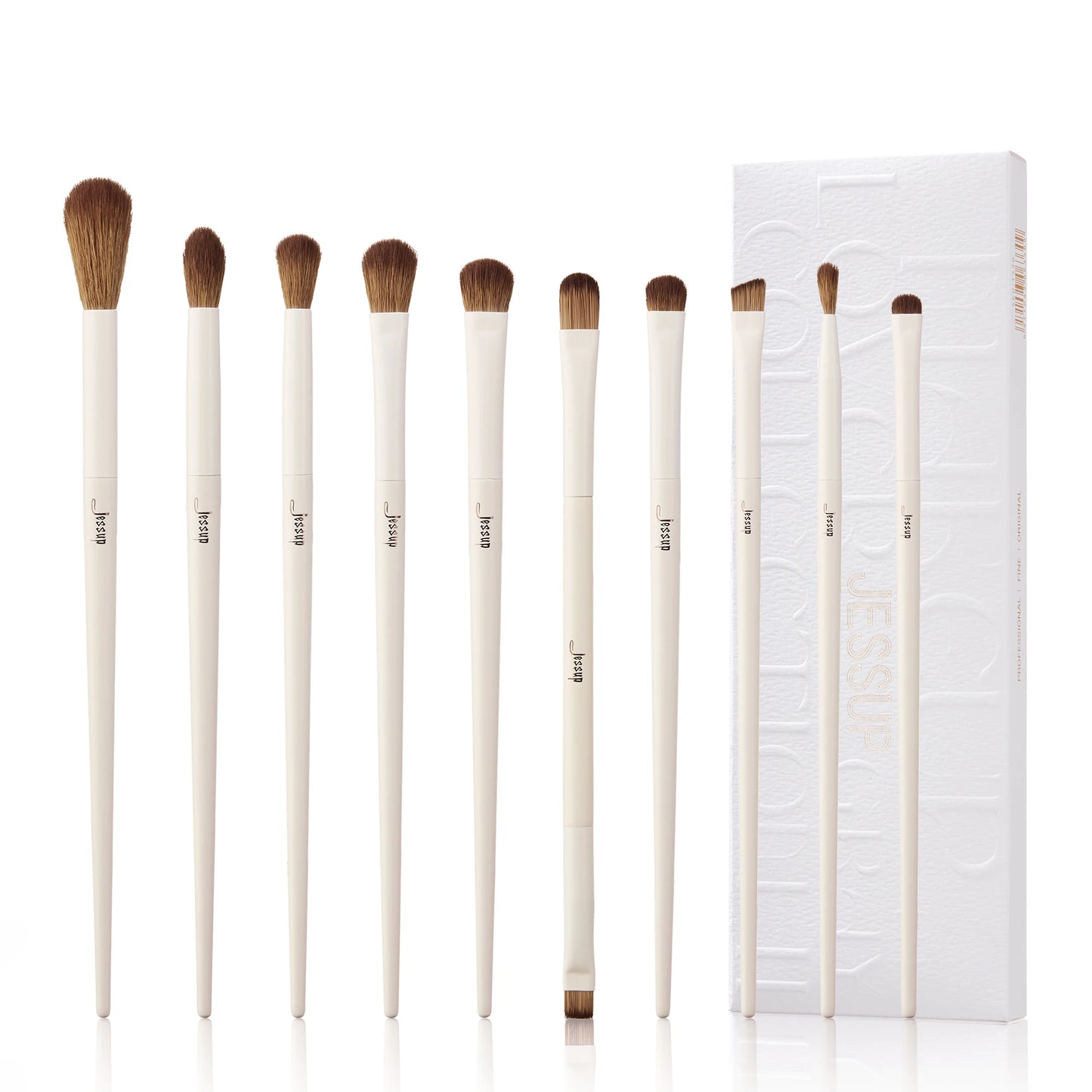 Set de Brochas de Maquillaje Jessup, 10-14 piezas - Contorno, Base, Polvo, Sombra, Iluminador, Difuminado, Corrector y Delineador T336